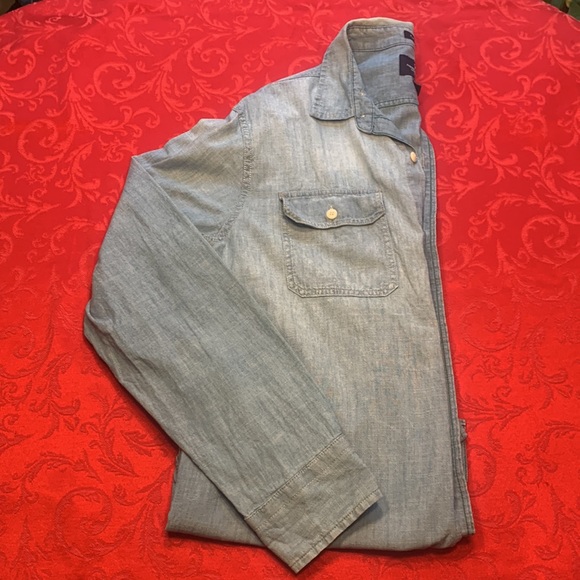 American Eagle Outfitters Prep Fit Button Down 100% Cotton Large Shirt - Picture 5 of 9